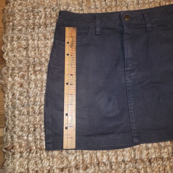DENIM American Apparel Charcoal Grey Denim mini skirt Small Y2K Hipster - Picture 6 of 16